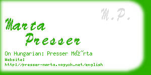 marta presser business card